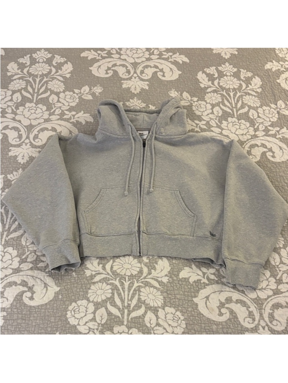 TNA Light Gray Sweatfleece Boyfriend Fit Hoodie